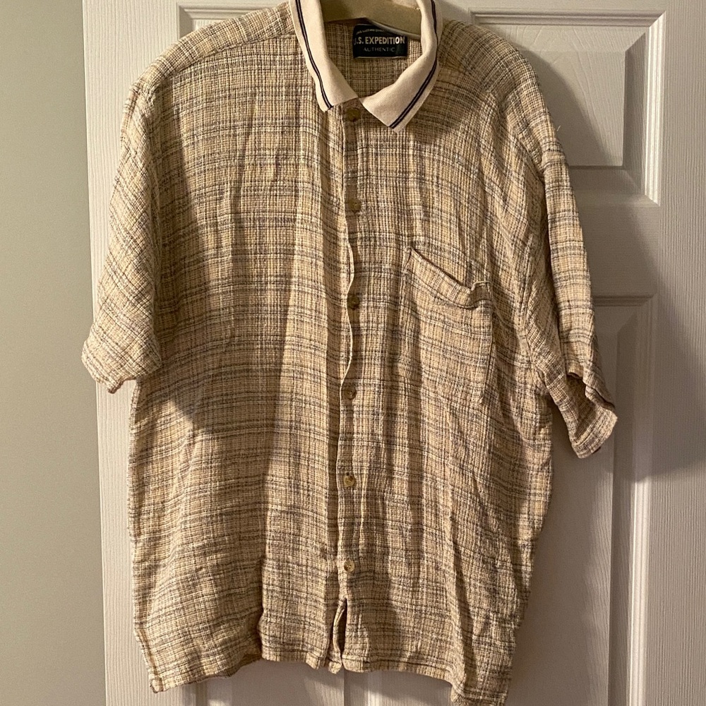 Plaid Short Sleeve Button-Up Shirt